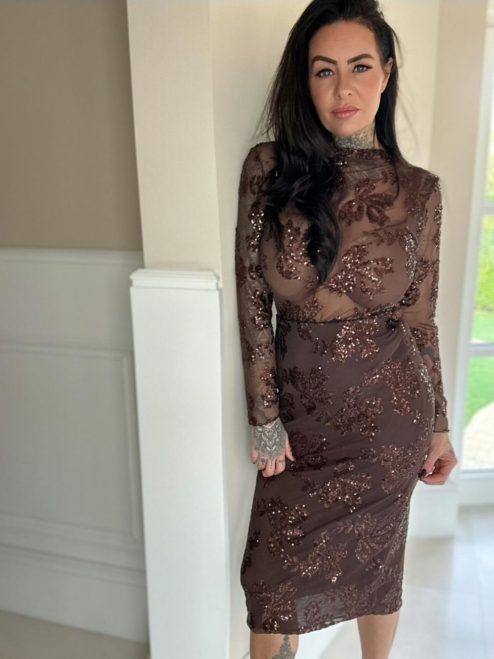 HOT ITEM mesh sequin embrodery SET met Skirt