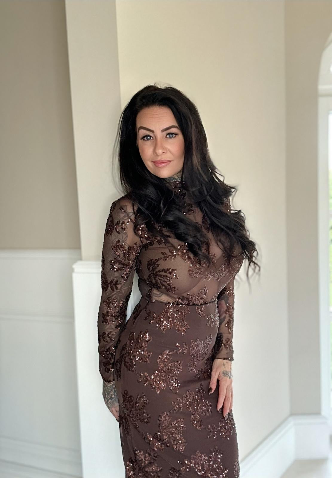 HOT ITEM mesh sequin embrodery skirt